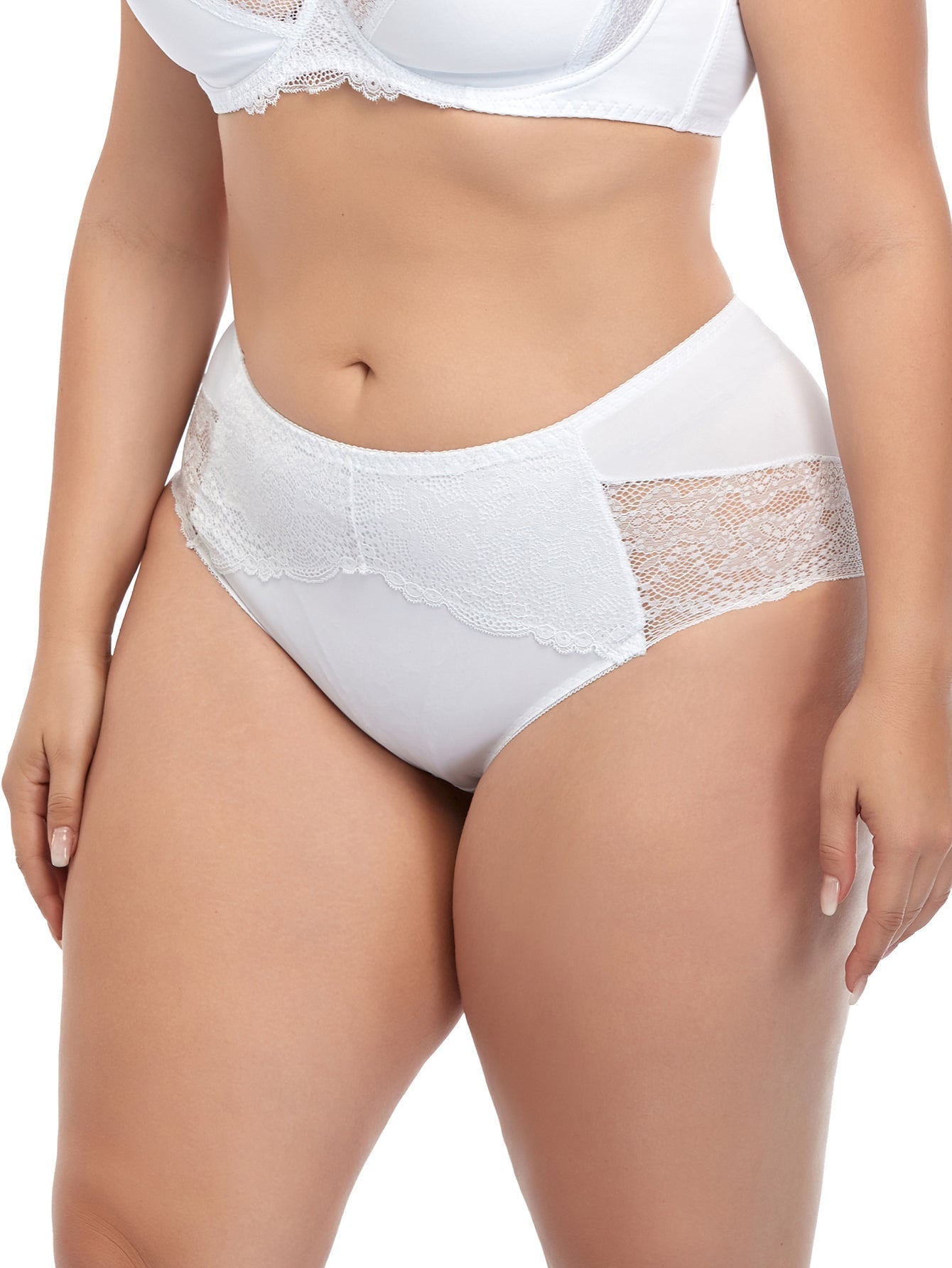 Plus Mid High Waist Contrast Lace Panty Sai Feel