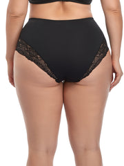 Plus Mid High Waist Contrast Lace Panty Sai Feel