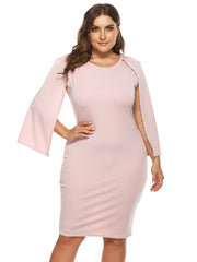 Plus Raglan Sleeve Bodycon Dress Sai Feel