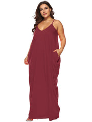 Plus Side Draped Pocket Cami Maxi Dress Sai Feel