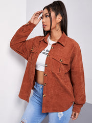 Plus Size Button Front Jacket Sai Feel