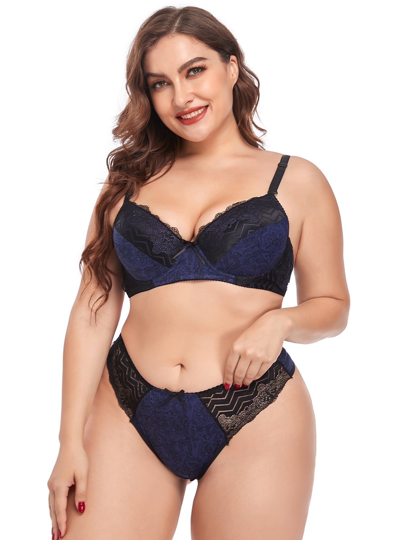 Plus Size Daily Underwear Set Underwired Padded Bra and Panty Set Sai Feel