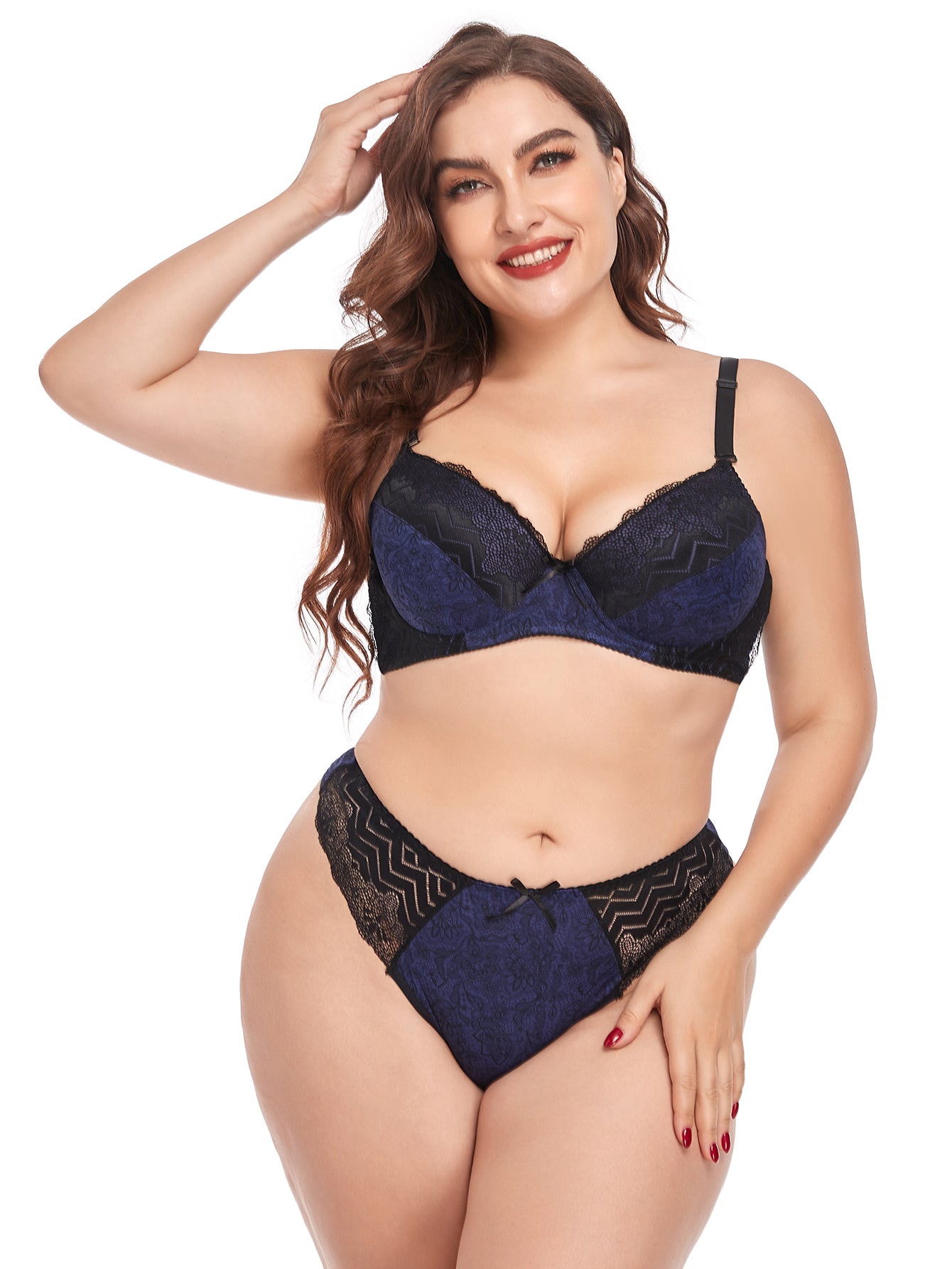 Plus Size Daily Underwear Set Underwired Padded Bra and Panty Set Sai Feel