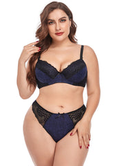 Plus Size Daily Underwear Set Underwired Padded Bra and Panty Set Sai Feel