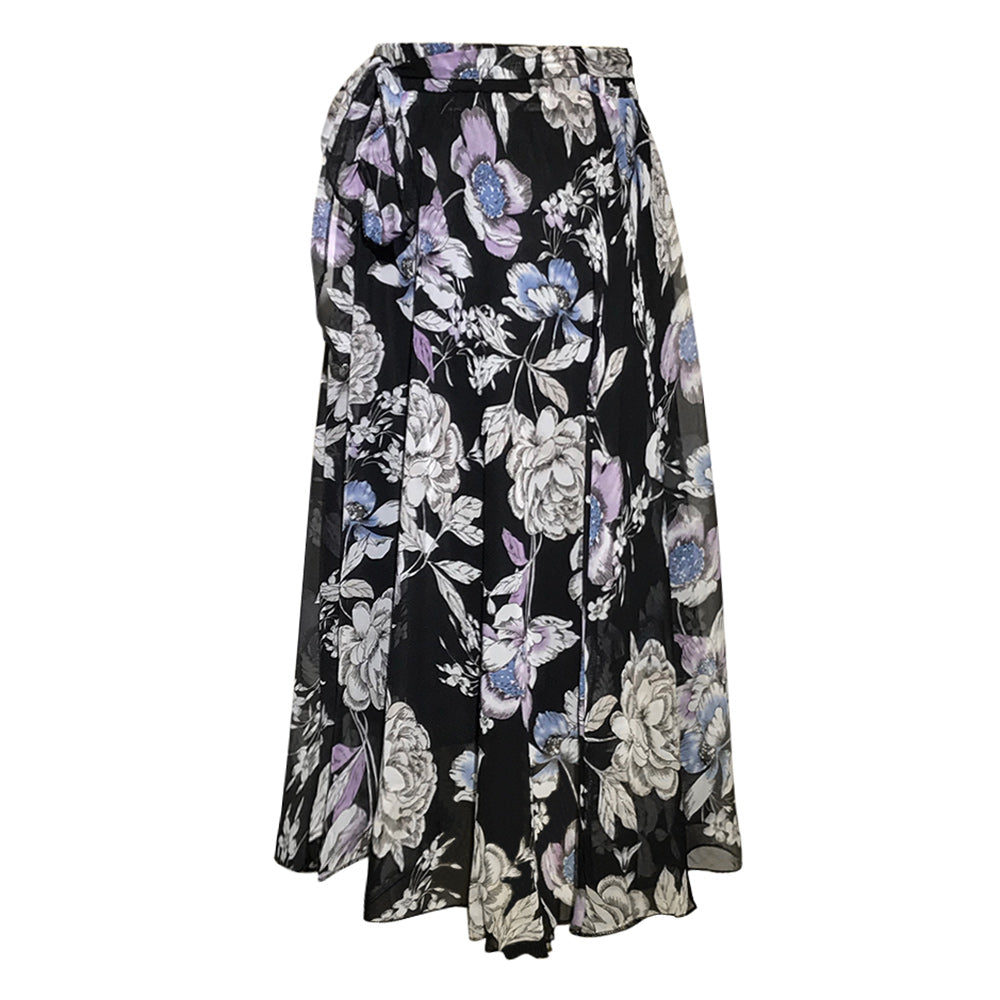 Plus Size Floral Skirt Chiffon Skirt Beach Elastic Waist Dress Sai Feel