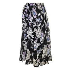 Plus Size Floral Skirt Chiffon Skirt Beach Elastic Waist Dress Sai Feel