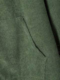Plus Size Green Cardigan stripe woven commuter print coat Sai Feel