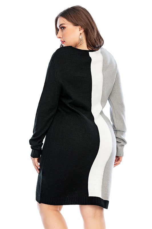 Plus Size Knitted Sweater Dress Sai Feel