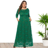 Plus Size Lace Maxi Evening Dress Sai Feel