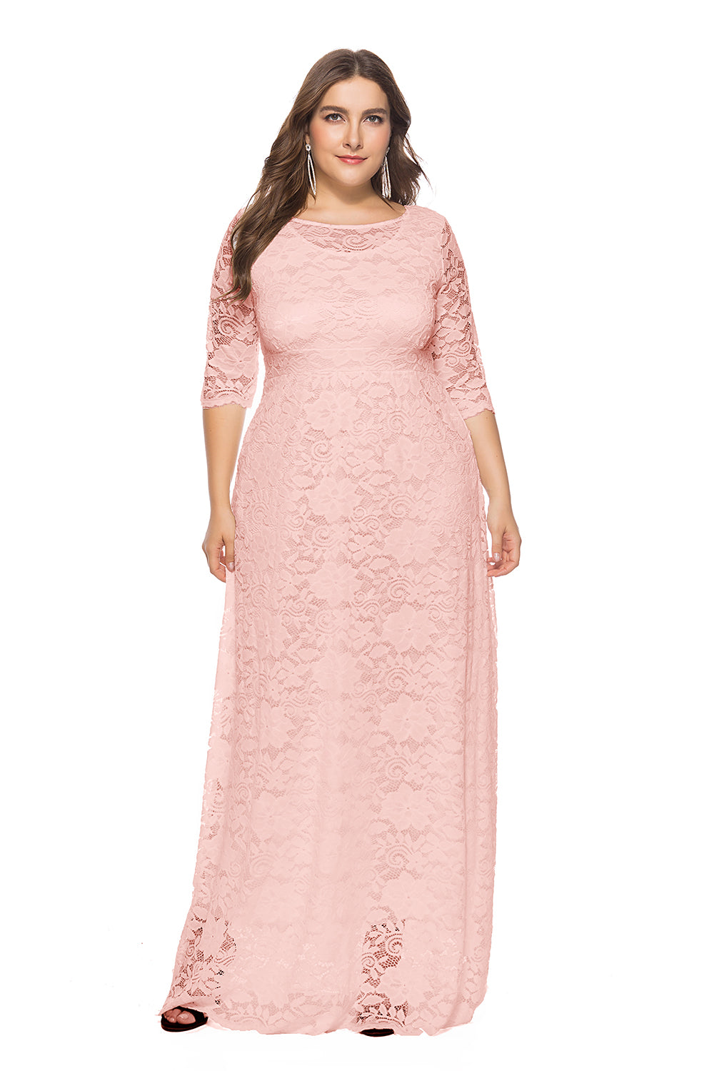 Plus Size Lace Maxi Evening Dress Sai Feel