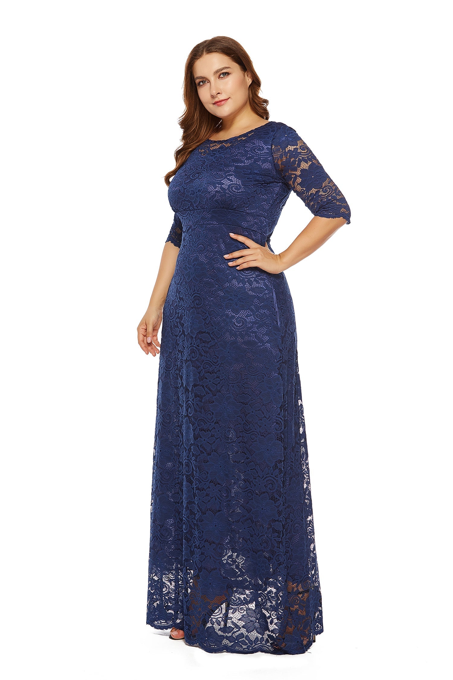 Plus Size Lace Maxi Evening Dress – Sai Feel