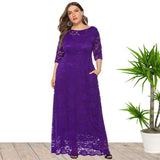 Plus Size Lace Maxi Evening Dress Sai Feel