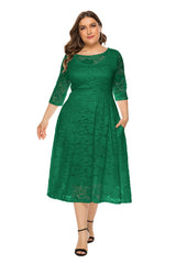Plus Size Lace Midi Dress Wedding Dress HIGH ELASTIC TRUE TO SIZE Sai Feel