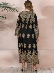 Plus Size Oversize Ethnic Print Longline Dress Sai Feel
