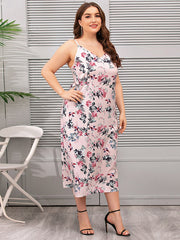 Plus Size Oversize Floral Cami Dress Lounge Wear Sai Feel