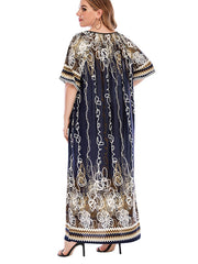 Plus Size Oversized Boho Print Dress Sai Feel