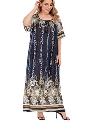 Plus Size Oversized Boho Print Dress Sai Feel