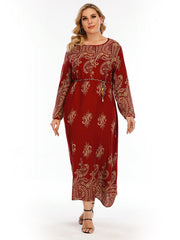 Plus Size Oversized Print Longline Dress Sai Feel