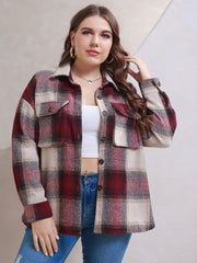 Plus Size Plaid Jacket Sai Feel