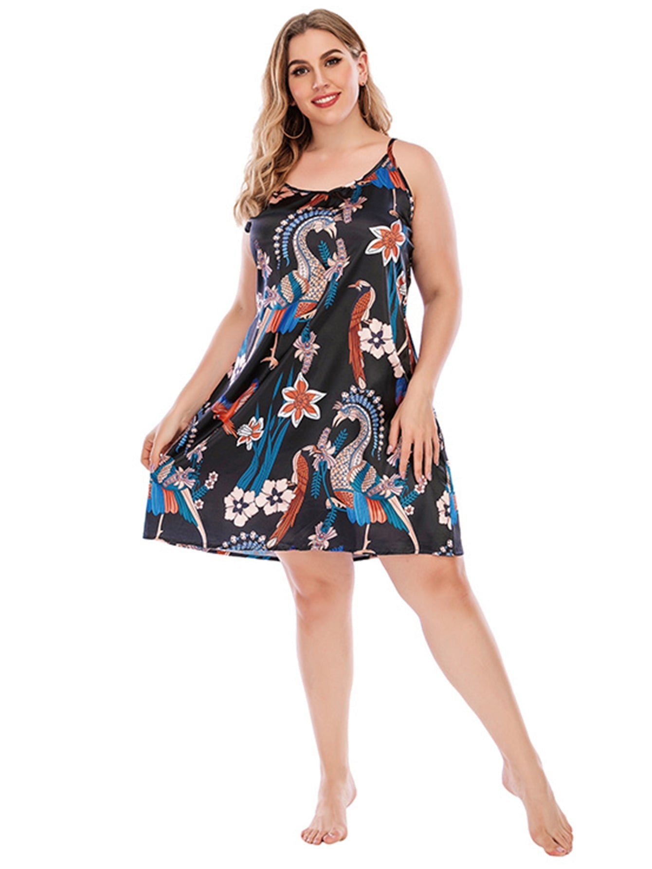 Plus Size Silky Cami Dress Sai Feel