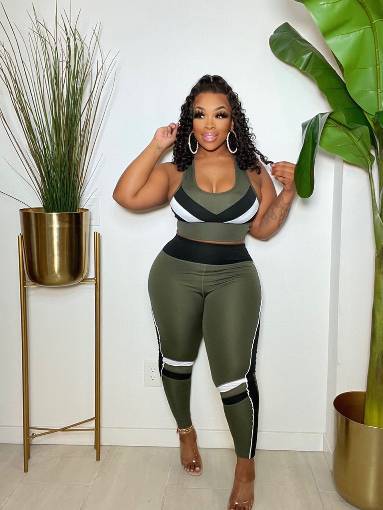 Plus Size Tank &Hoodie &Pants Set Sai Feel