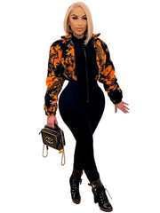 Plus Size Tie Die Zip Jacket Sai Feel