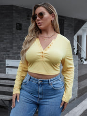 Plus Size V Neck Tee Sai Feel