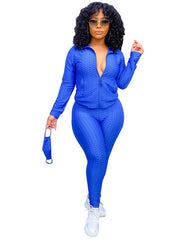 Plus Size Zip Up Sweatshirt & Legging Set Sai Feel