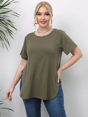 Plus Split Side Curved Hem Tee Sai Feel