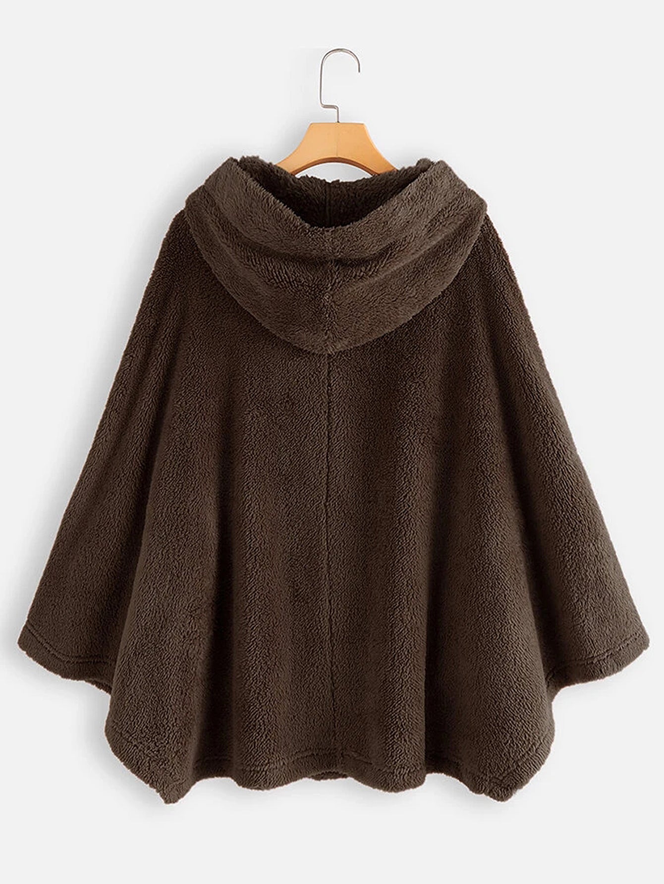 Plus size Hooded plush cardigan oversized long-sleeved coat Sai Feel
