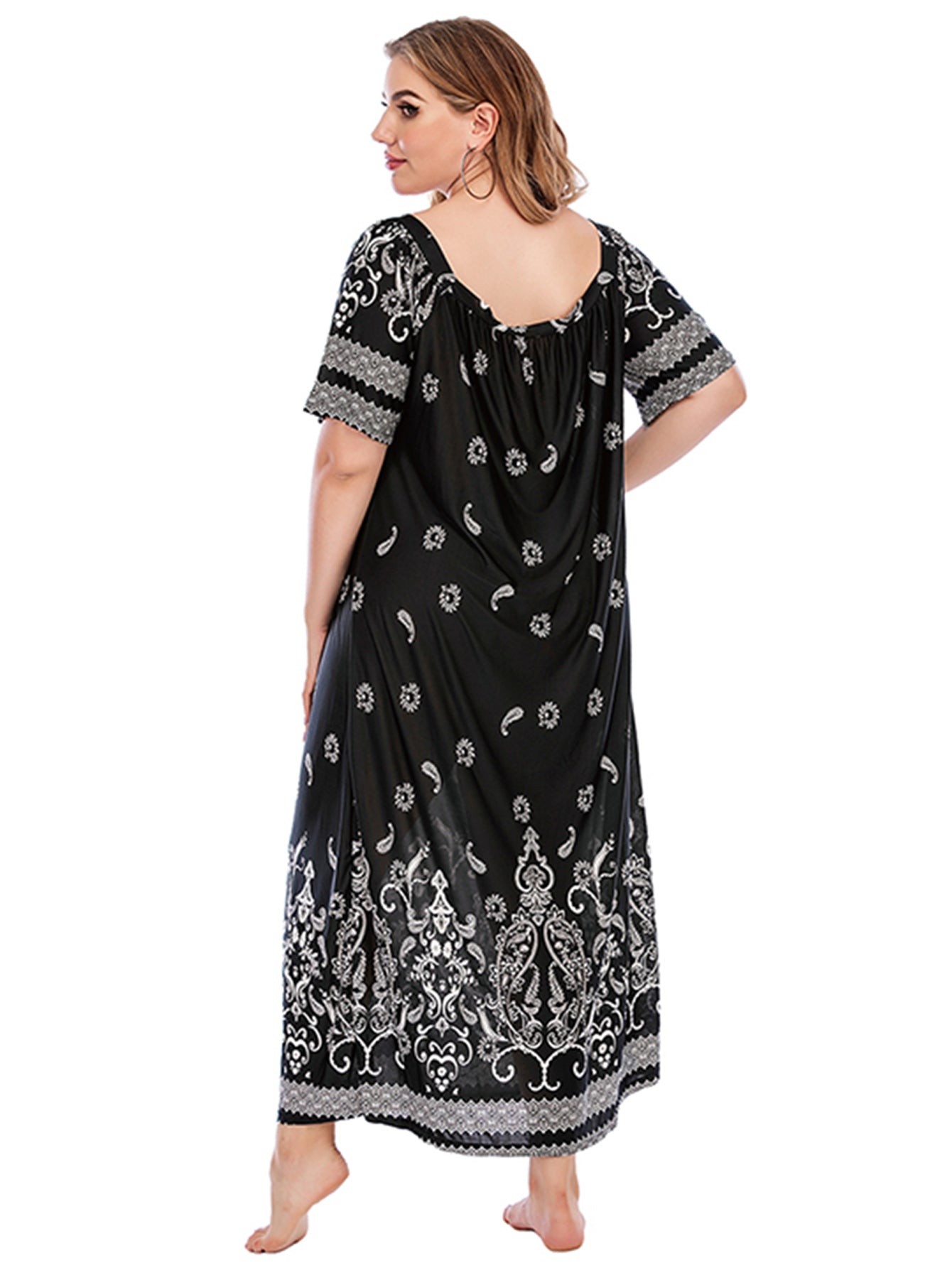 Plus size Print Pullover Dress Tee Dress Sai Feel