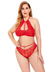 Plus size (XL-4XL) 2PCS Women's Underwear Lingerie Straps Bralette and Panty Set Sai Feel