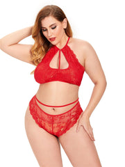 Plus size (XL-4XL) 2PCS Women's Underwear Lingerie Straps Bralette and Panty Set Sai Feel