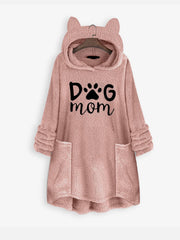 Plus size embroidered double sided fleece loose hoodie Sai Feel