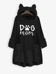 Plus size embroidered double sided fleece loose hoodie Sai Feel