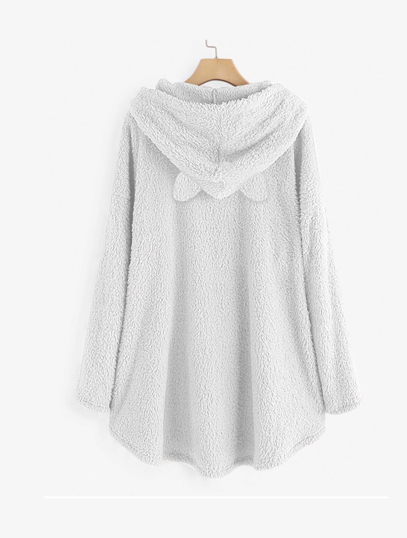 Plus size pullover long sleeves double fleece medium length hoodie Sai Feel