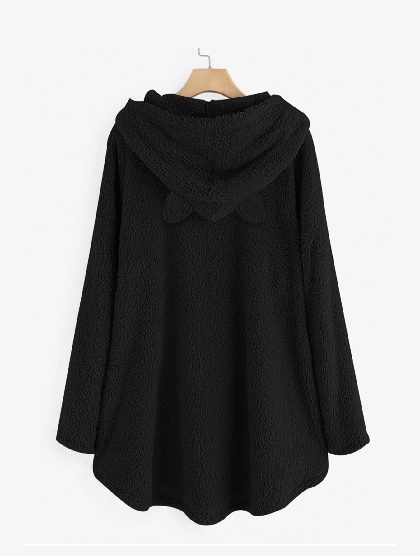 Plus size pullover long sleeves double fleece medium length hoodie Sai Feel