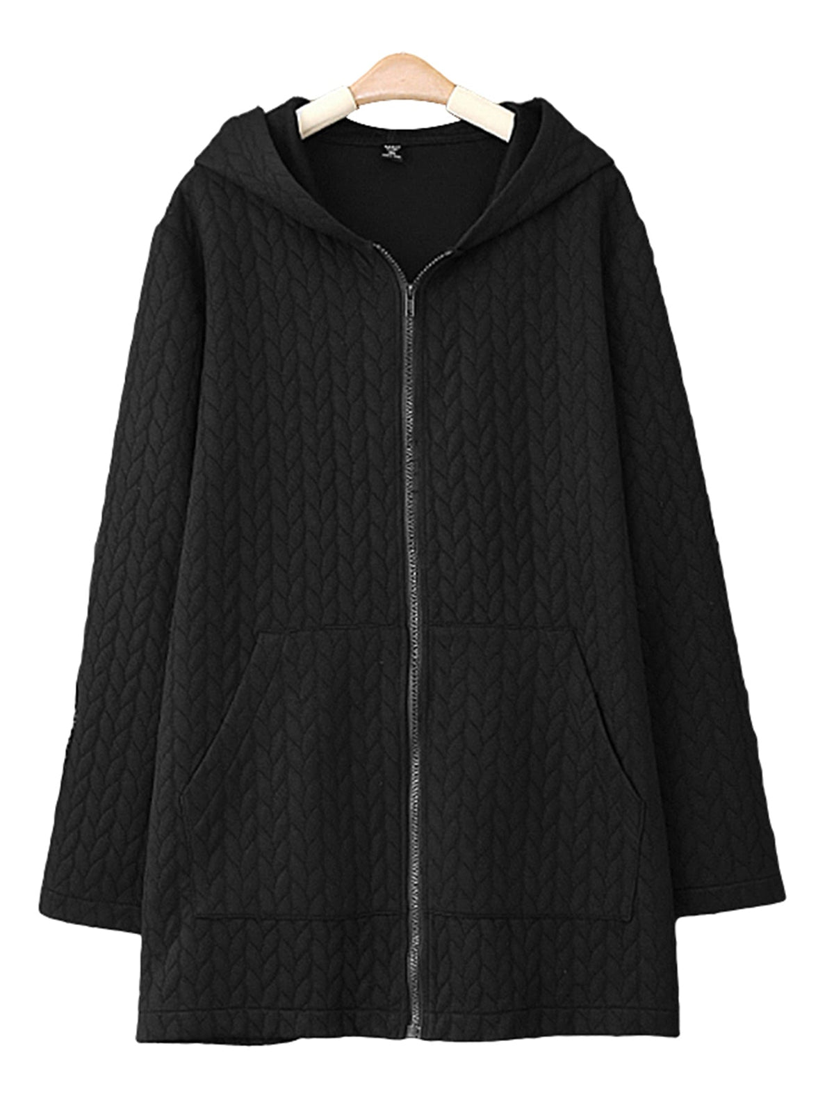 Plus size zip street hipster pocket coat Sai Feel