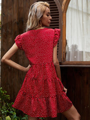 Polka Dots Ruffled Dress Sai Feel