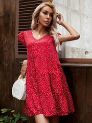 Polka Dots Ruffled Dress Sai Feel