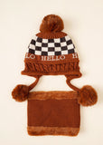 Pompom Detail Beanie & Infinity Scarf 2 Pieces Set Sai Feel