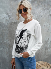 Print Pullover Graphic Sweatshirt Sai Feel