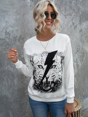 Print Pullover Graphic Sweatshirt Sai Feel