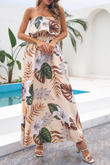 Print Split Joint Strapless Cake Skirt Dresses(8 colors) Sai Feel