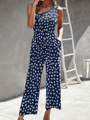 Printed One Shoulder Wide Leg Jumpsuit Sai Feel