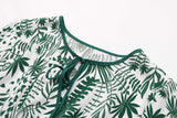 Printed V-neck Lotus Leaf Sleeve Lace-up Maxi Dress Sai Feel