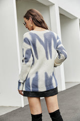 Printing and dyeing long-sleeved sweater Sai Feel