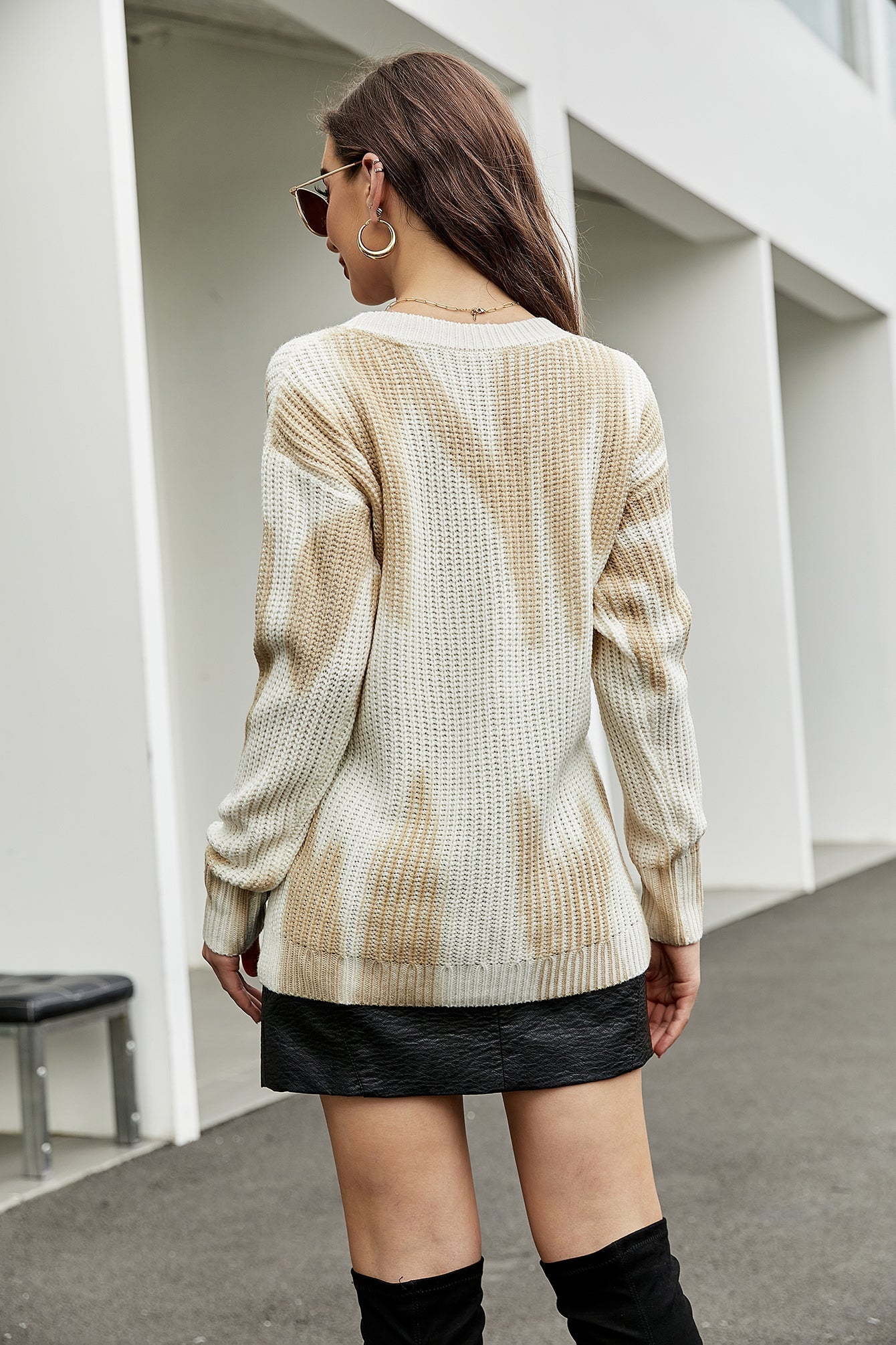 Printing and dyeing long-sleeved sweater Sai Feel