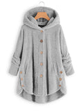 Pullover double plush medium length embroidered hoodie coat Sai Feel