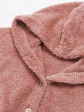 Pullover double plush medium length embroidered hoodie coat Sai Feel